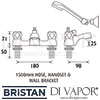 Bristan Club Luxury Bath Shower Mixer 8 Litre Flow Limit Dimensions